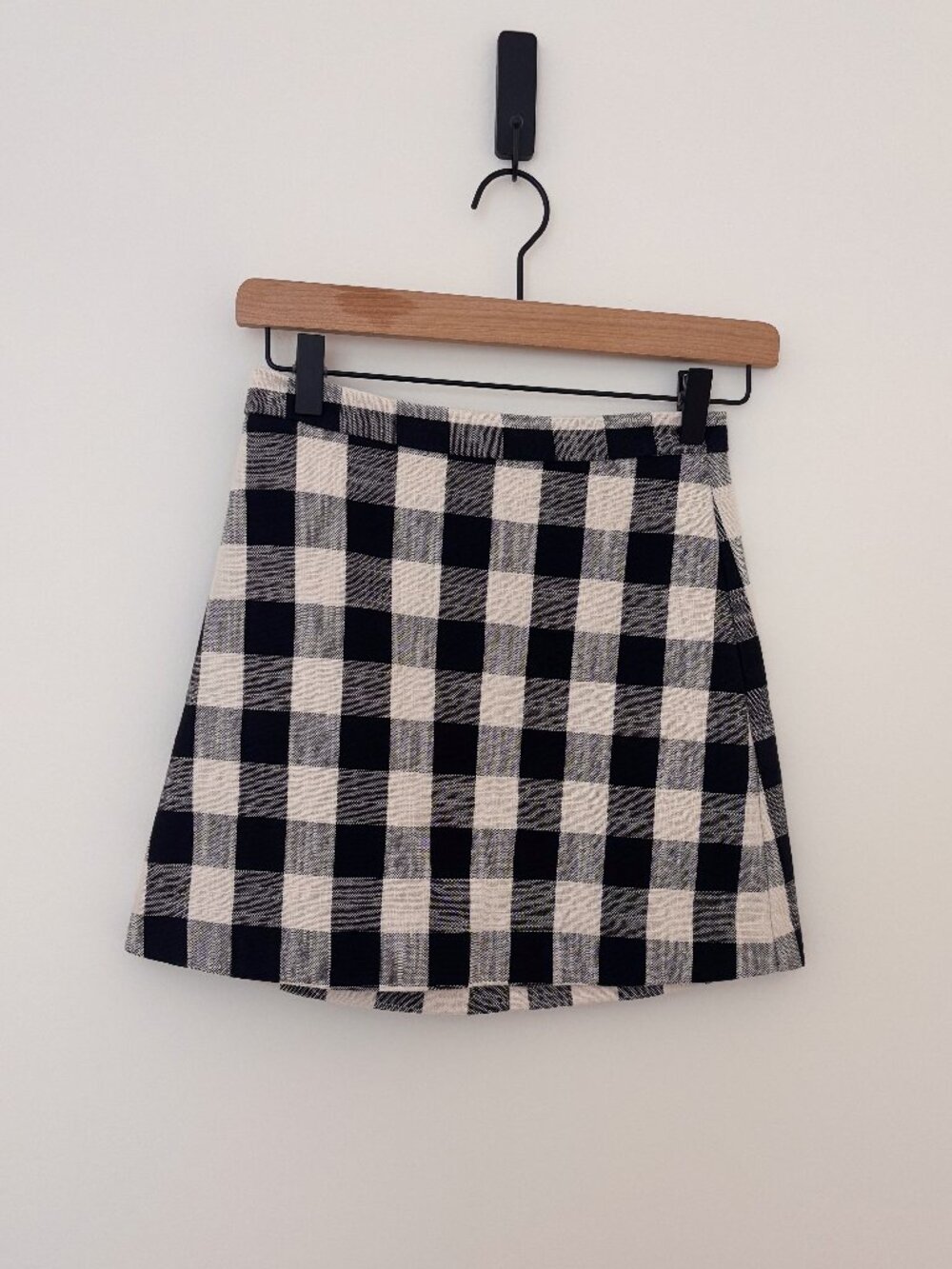 Topshop Black White Buffalo Plaid Mini Skirt US 0